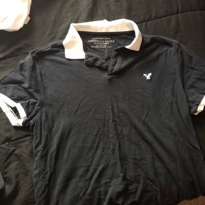 AEO Black and White Polo XXL